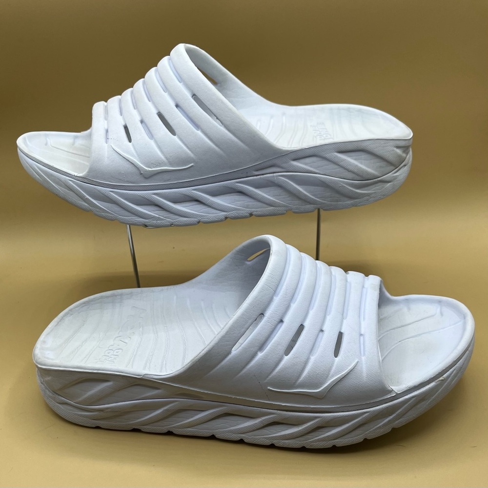 Hoka White Sculpted Sole Mules & Clogs